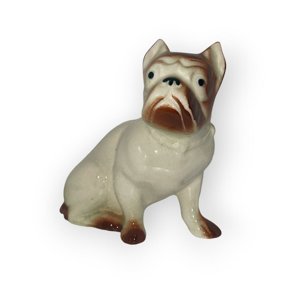 Vintage Ceramic Porcelain English French Bulldog Figurine EUC